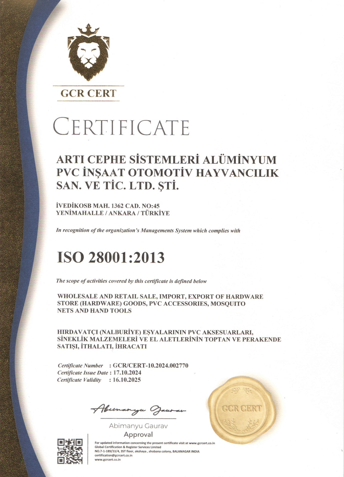 ISO 28001:2013